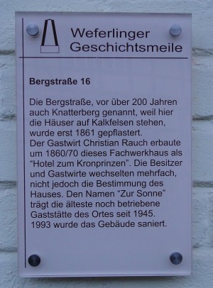 Tafel der Geschichtsmeile in der Bergstraße